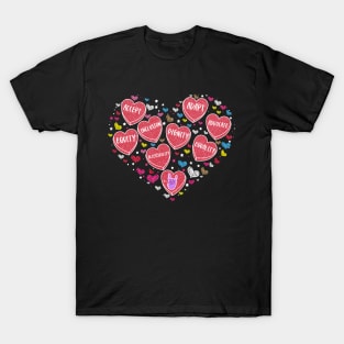 Cute Matching Heart Candy Valentines Tees For Couple T-Shirt
